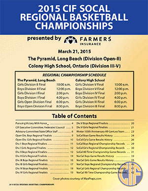 cif basketball program socal commemorative championship